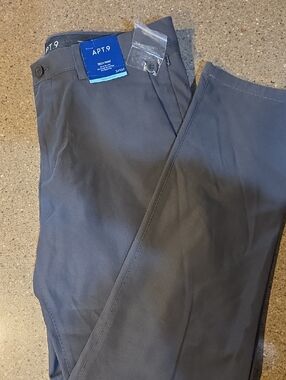 Apt. 9 Men's Gray Straight-Leg Slim Fit Dress Pants